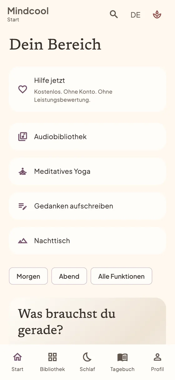 App-Einführung mit Stimmungsauswahl